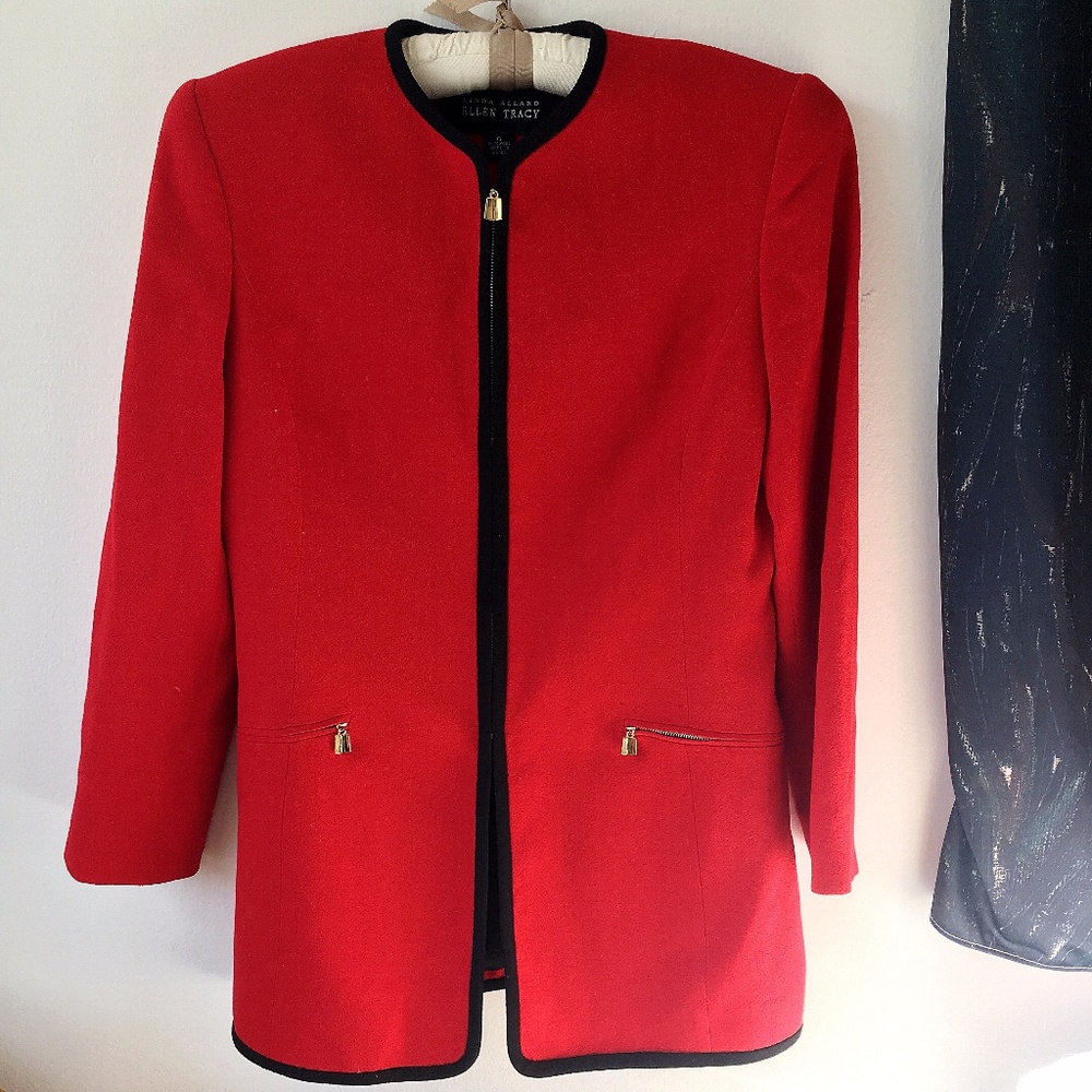 Vintage | Linda Allard Ellen Tracy Red Wool Jacket