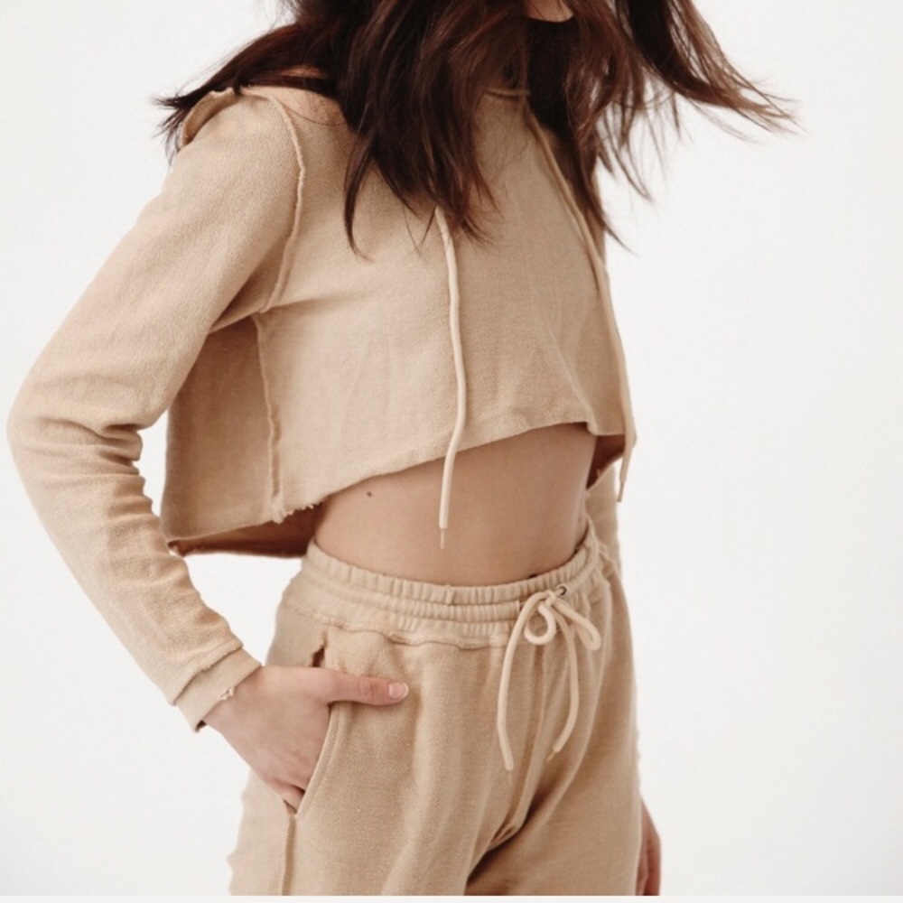Celebrity style two-piece hoodie crop top pants - Picture 5 of 5