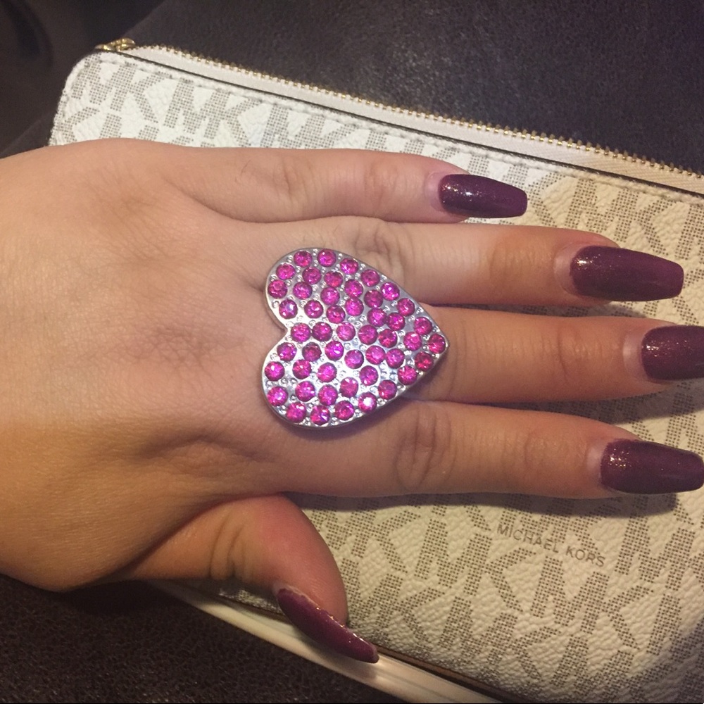 Pink heart ring