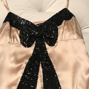bebe silk & sequin top