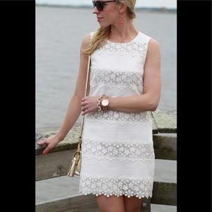 White J Crew Shift Dress with lace