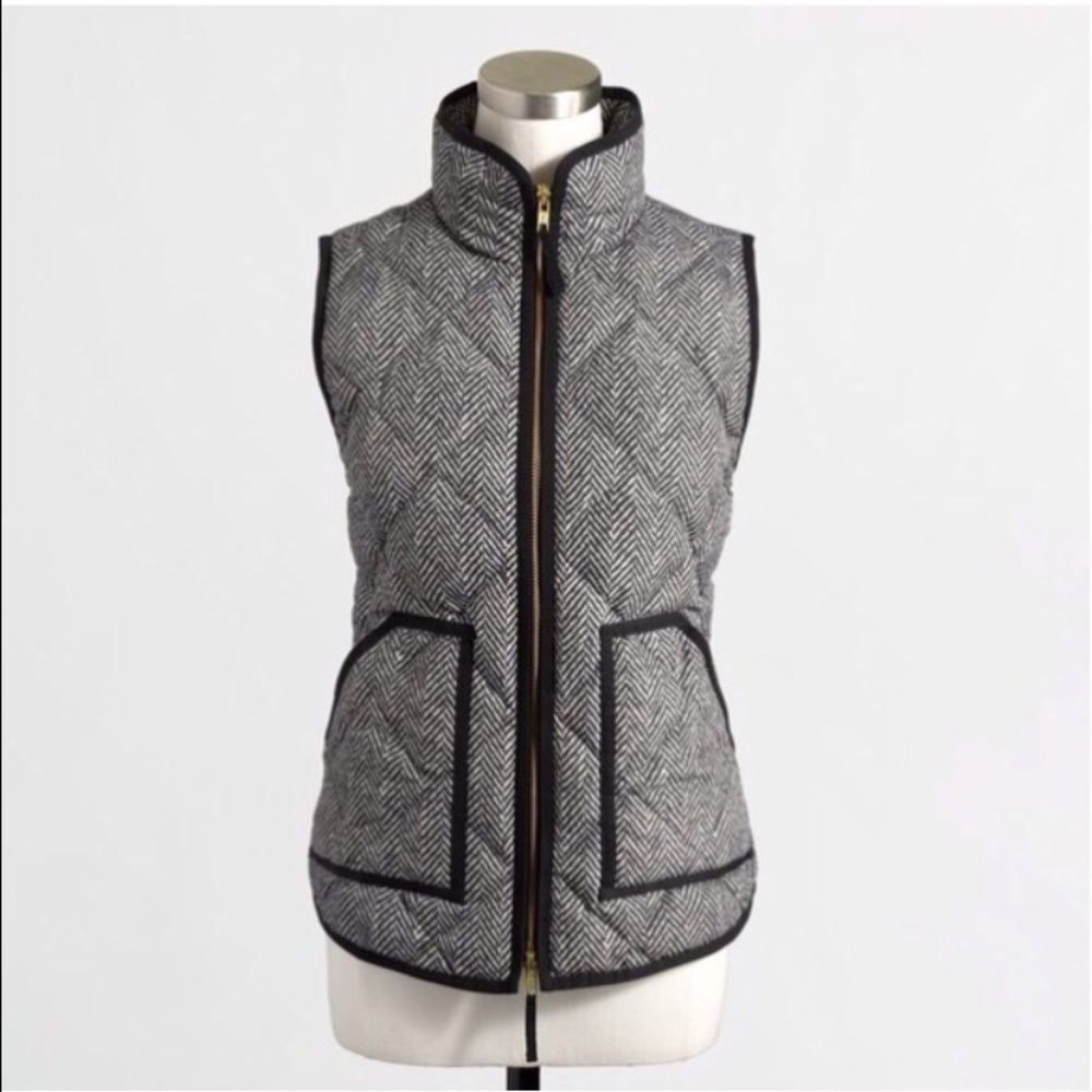 J.Crew excursion herringbone puffer vest