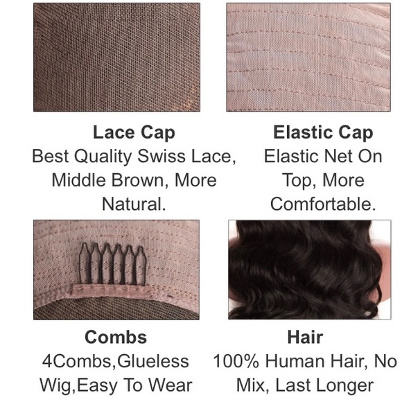 100% Brazilian hair Glue-less full Lace front Wig main image 7