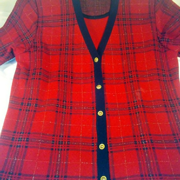 TWINSET Sparkling Tartan Plaid ~M~LN - Picture 7 of 8