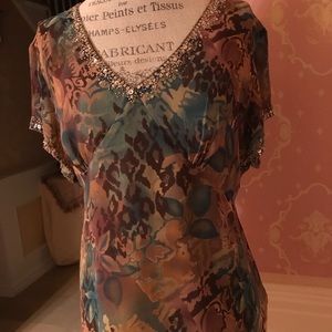 NY collection short sleeve blouse