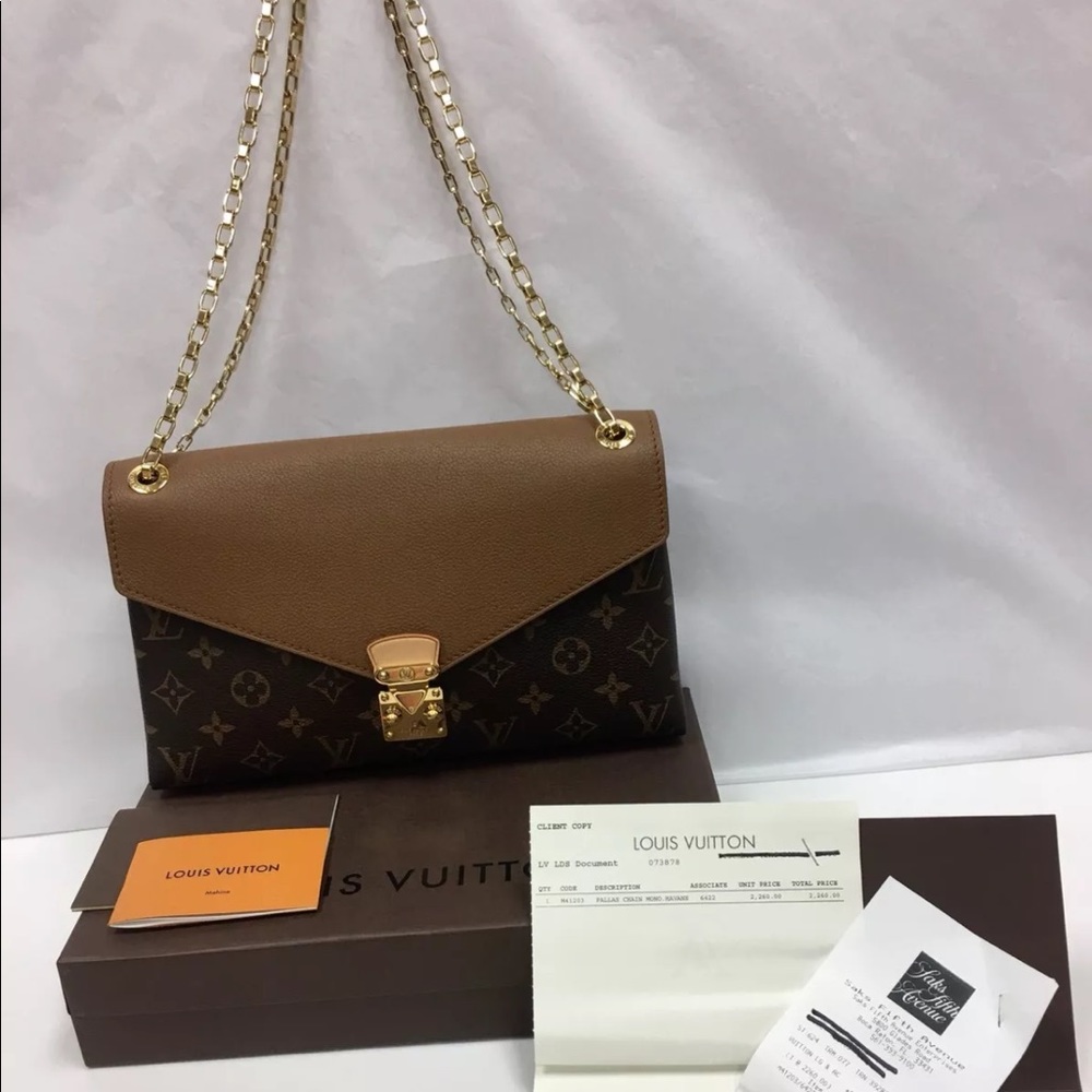 ♦️sold ♦️Louis Vuitton pallas chain havane handbag