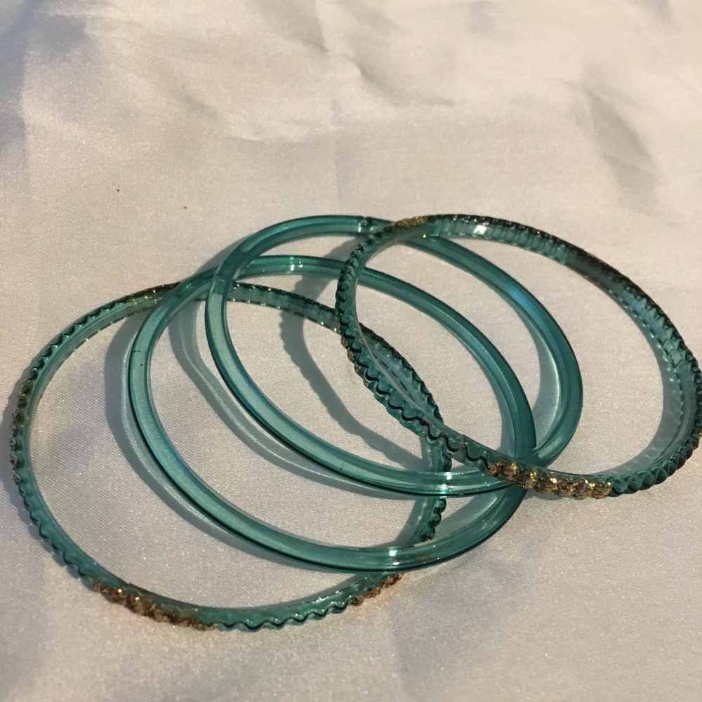 Glass Indian turquoise bangles