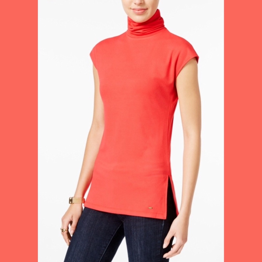 Tommy Hilfiger Orange turtleneck sleeveless top
