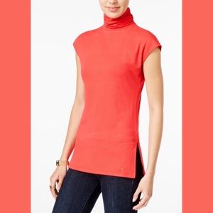Tommy Hilfiger Orange turtleneck sleeveless top