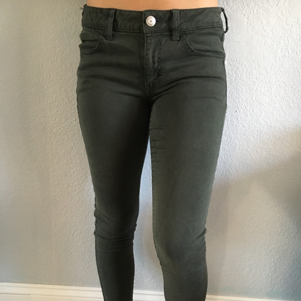 Army green American Eagle Jeggings