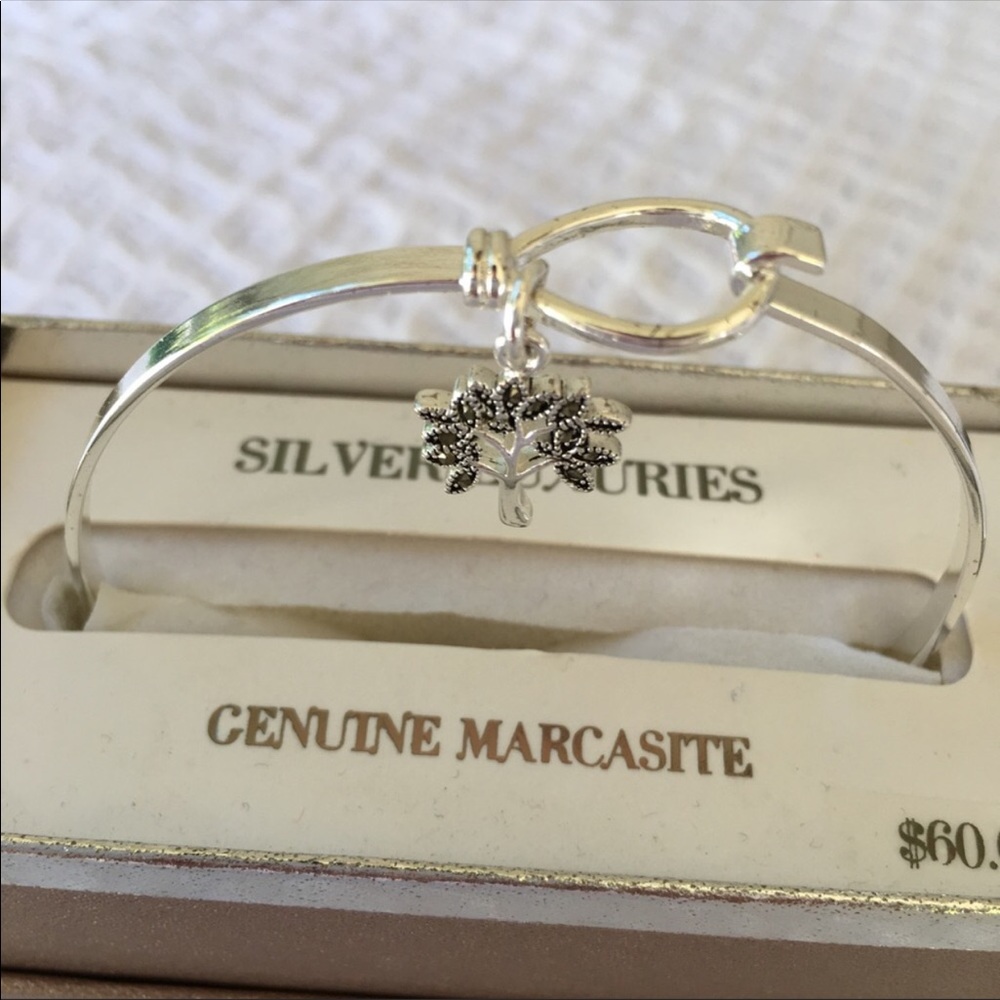 New Tree of Life Silver Bangle Bracelet - Picture 2 of 4