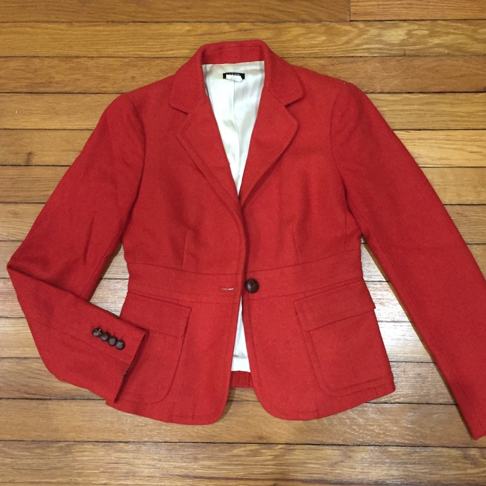 J. Crew Factory Orange Wool Blazer Size 2