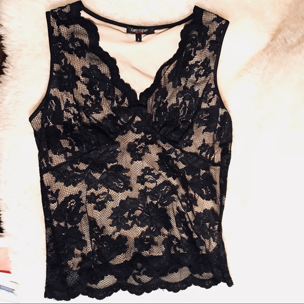 Black lace camisole top size L