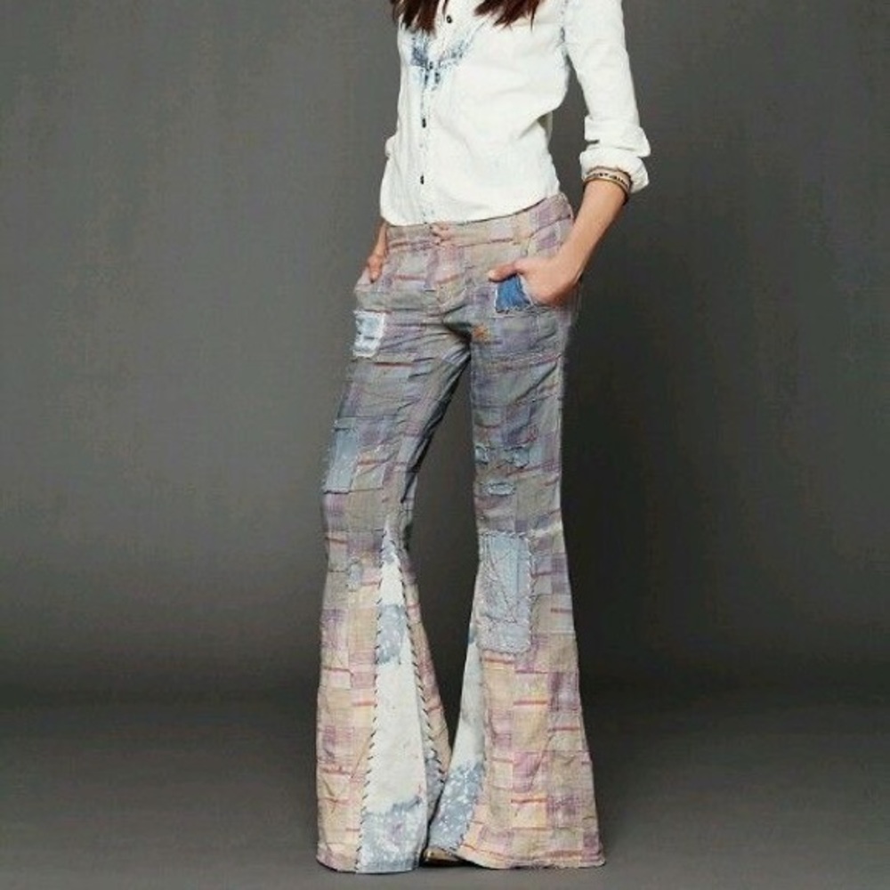 ISO FREE PEOPLE PATCHWORK BLUE PANTS HELP ME!