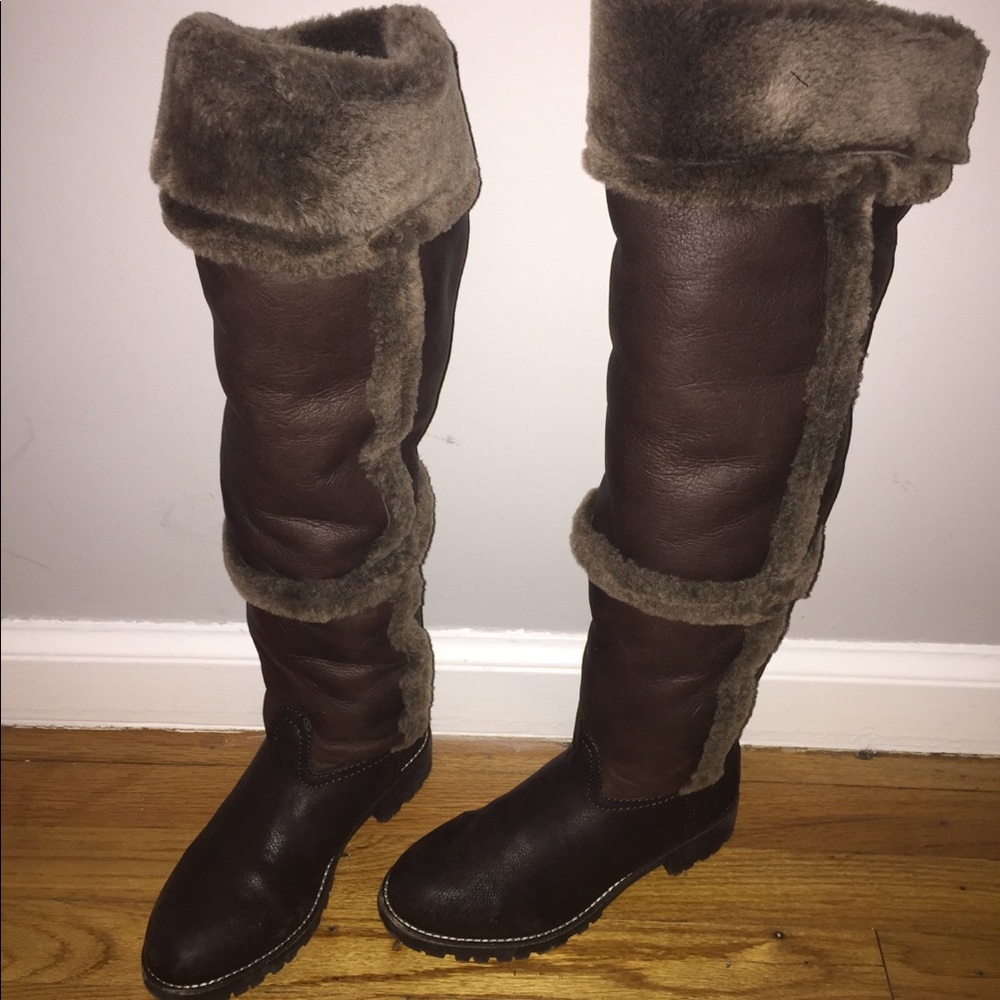 Tory Burch Shearling Leather Knee High Tall Boot!!