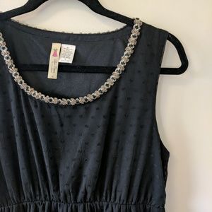 Alice Moon Black Dress with Beaded Neckline