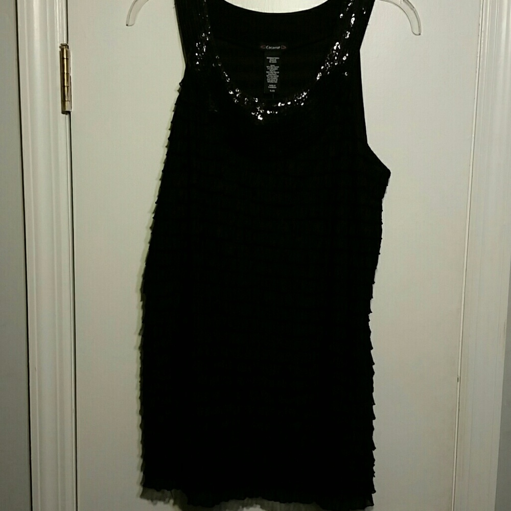 Ruffled Sequin Top