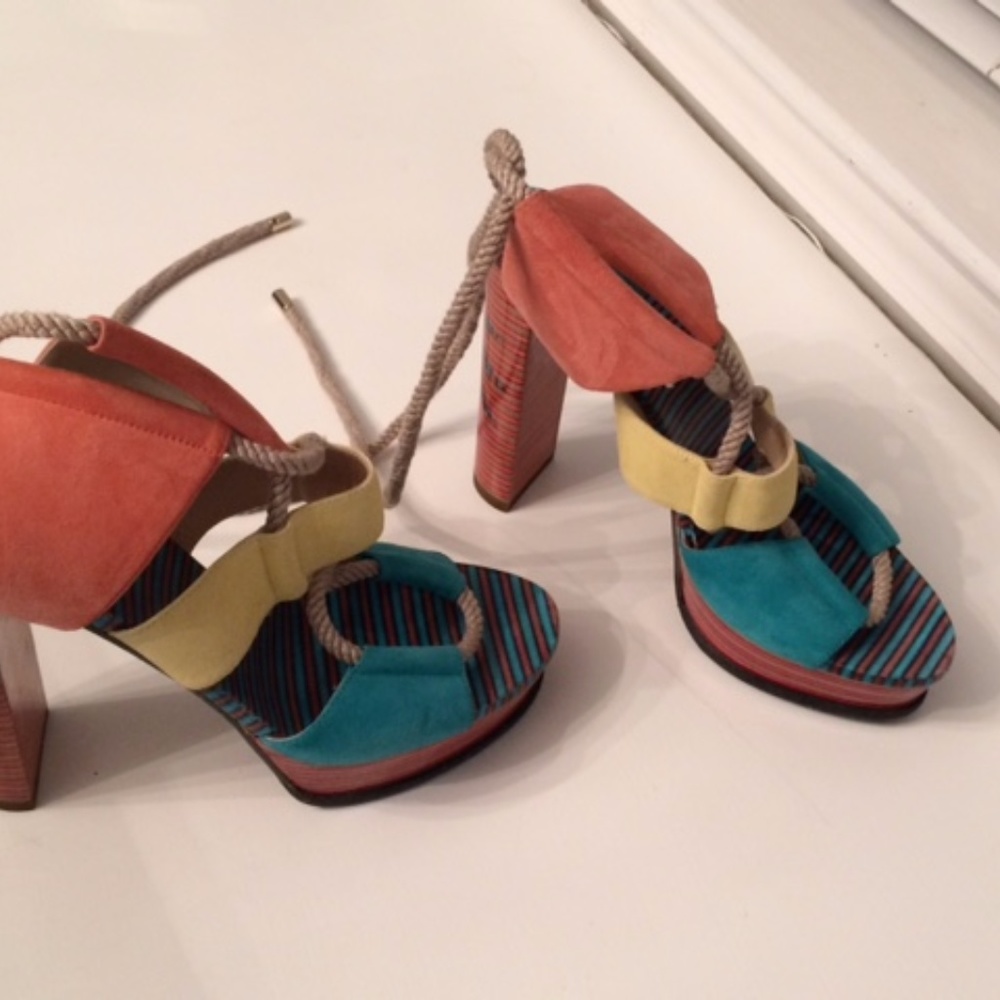 Jimmy Choo Halley  Multicolor Rope Sandal Size 7.5