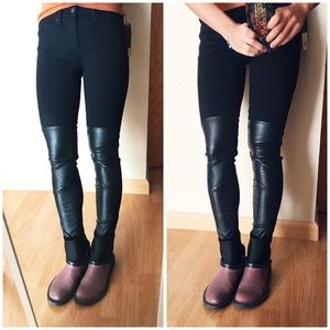 Rag & Bone Samurai Legging Jeans Blackout/Leather