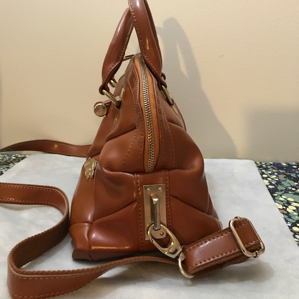 Leather Ribbon Top Handle Bag main image 0