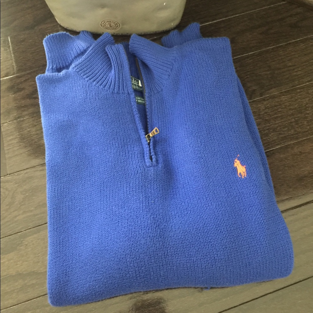 Polo Ralph Lauren 1/4 Zip Blue Sweater
