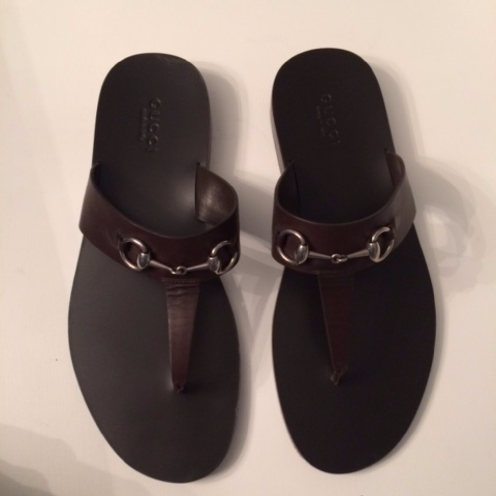 Gucci Sandals men horsebit bracket Brown Sandal