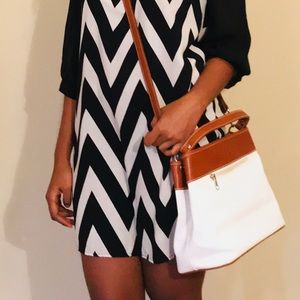 Brown and White Esprit Crossbody bag