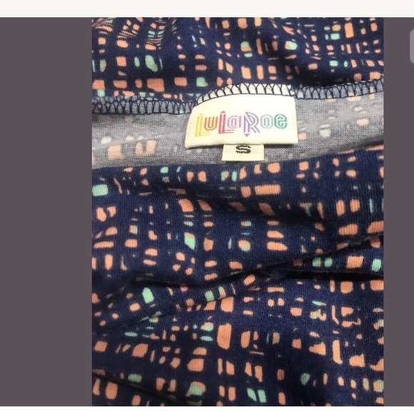 LuLaRoe Dresses & Skirts - Lularoe Azure Peach Teal Navy Blue Square Skirt S