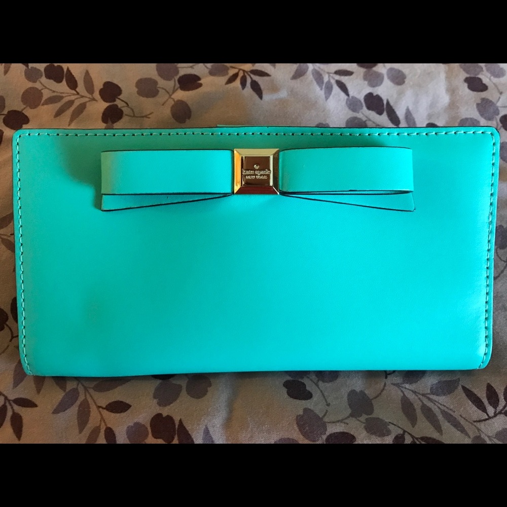 Kate Spade Turquoise Bow Stacy Wallet
