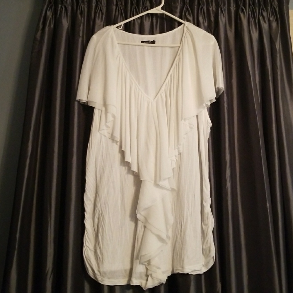 White Layered Ruffled Hot Date shirt