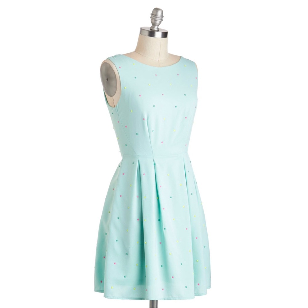 Modcloth mint fit and flare dress