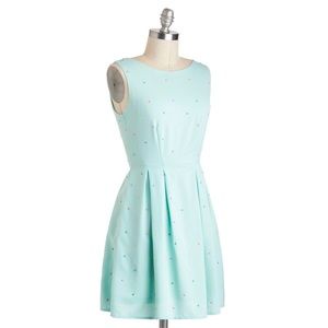 Modcloth mint fit and flare dress