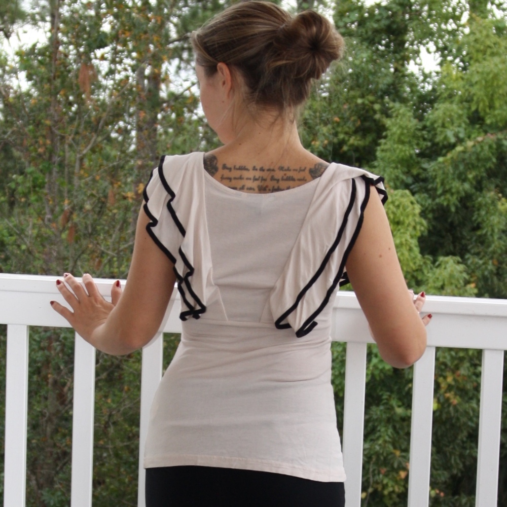 Cream Top with Black Accents
