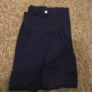 Navy smocked tube maxi dress