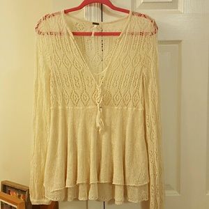 Free People light crocheted sweater