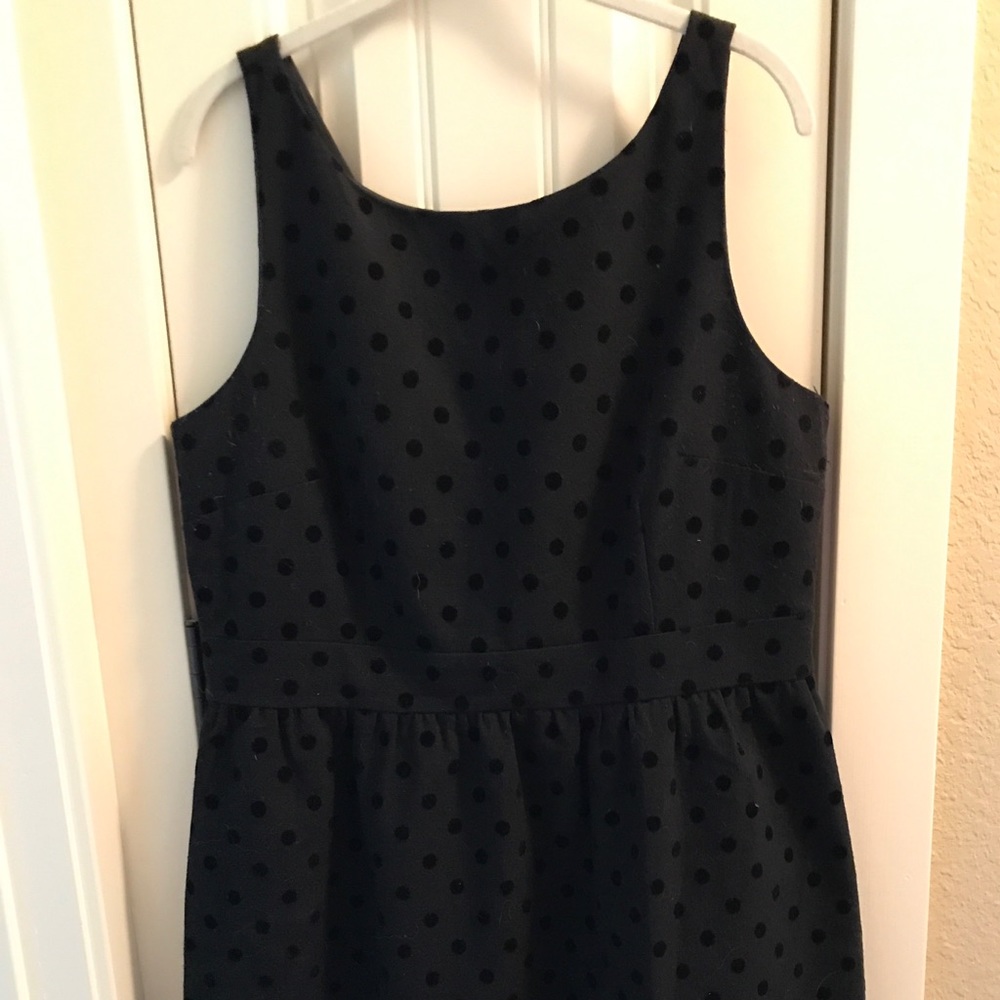 Ann Taylor Loft black polka dot holiday dress SZ14