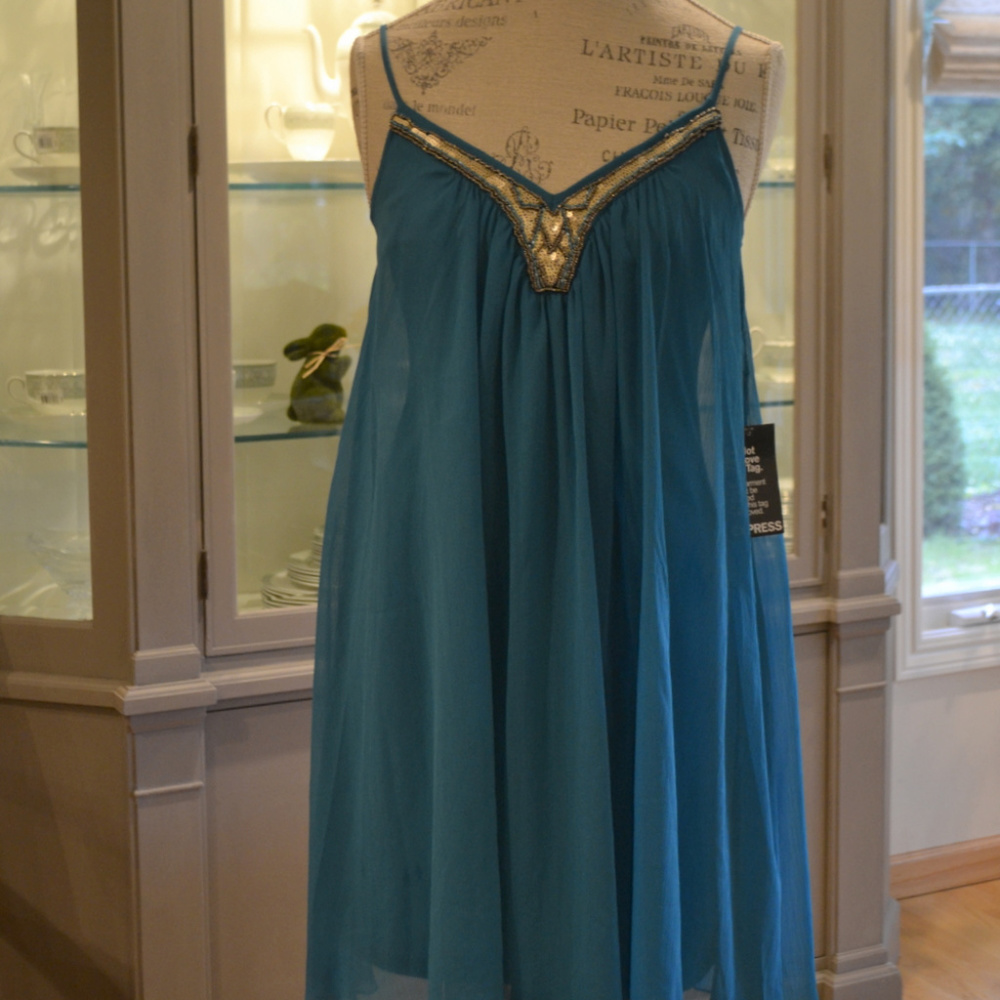 NWT Blue  Chiffon Dress