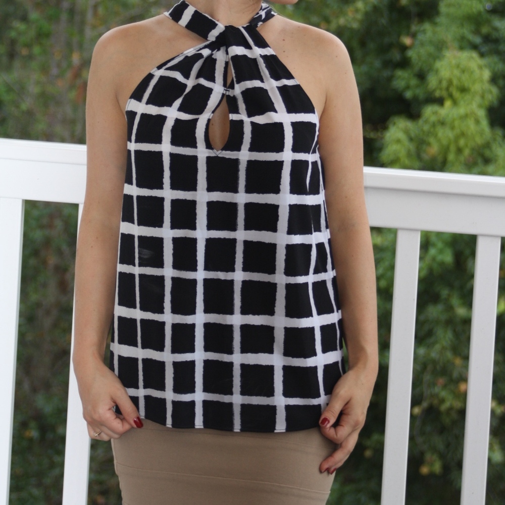 Black and White Cut Out Top