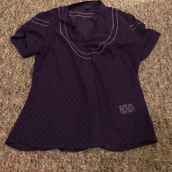 Purple and white sheer button down - Picture 1 of 2