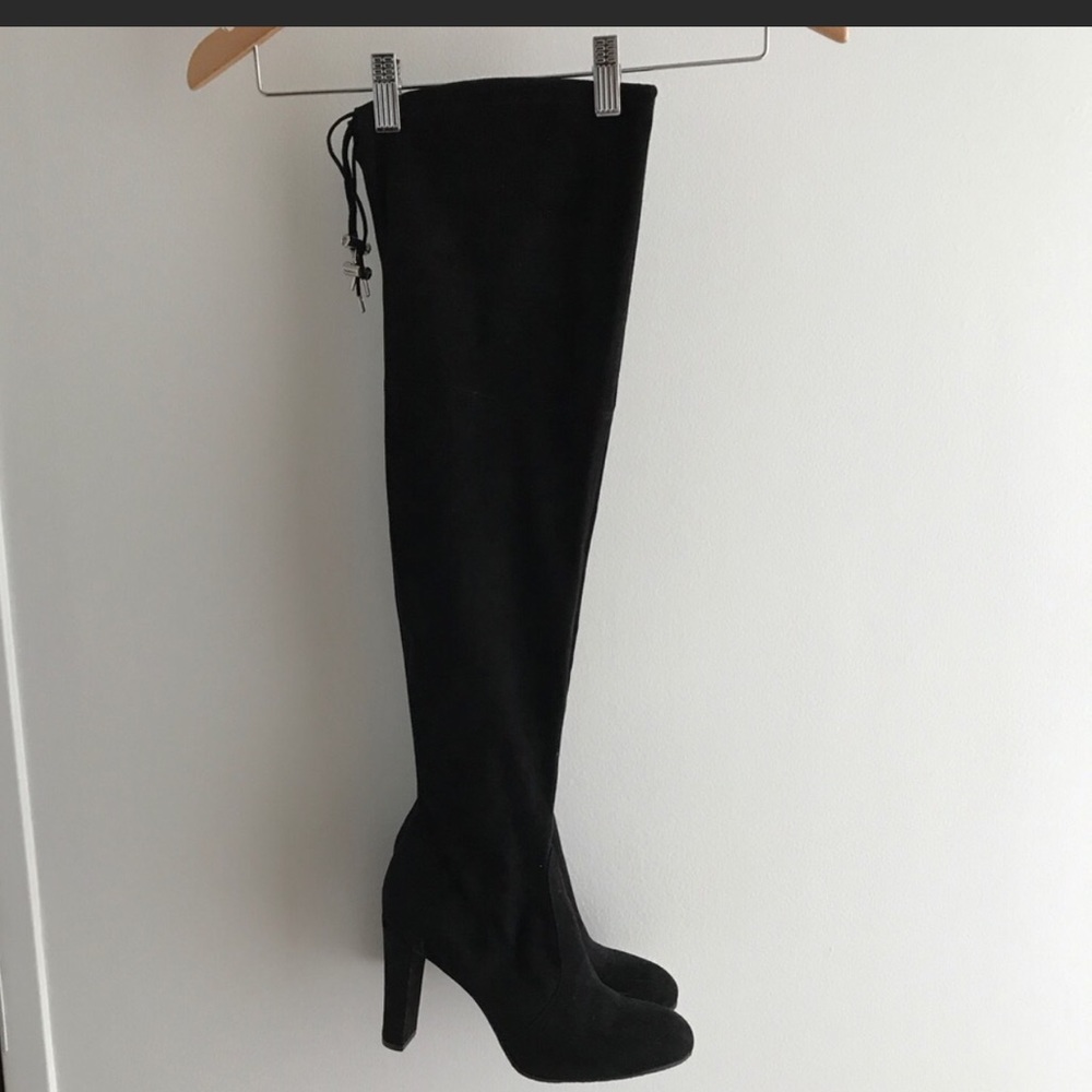 Sam Edelman Over Knee Black Suede Thigh High Boots