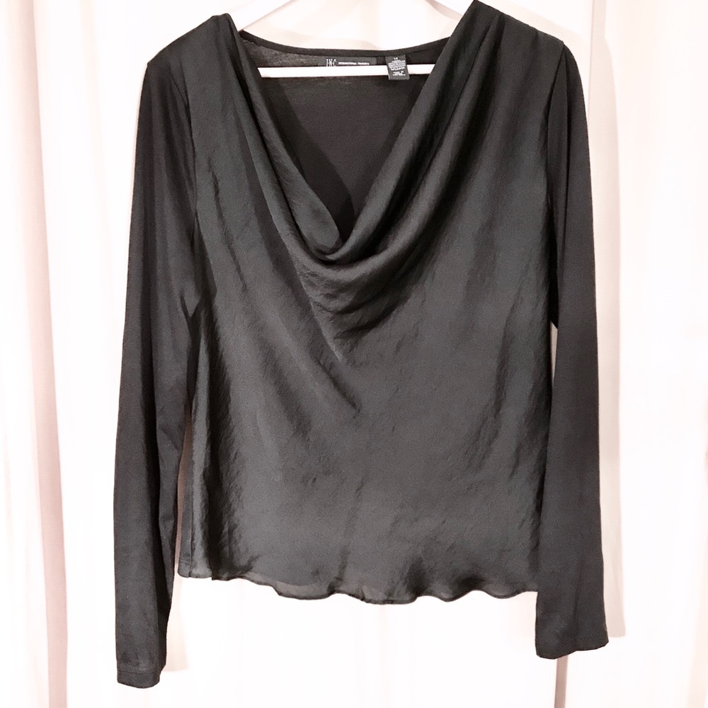 INC International Concepts Black Blouse Size 14