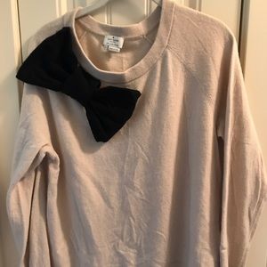 Kate Spade cream bow wool cashmere sweater sze LRG