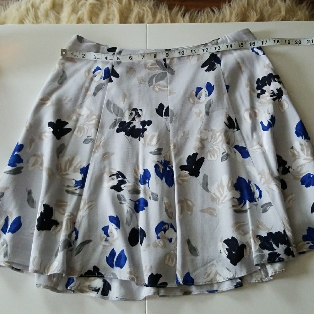 Gray with absract colored flower skirt