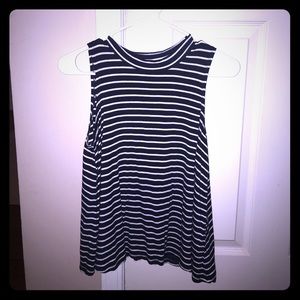 Navy & White striped sleeveless shirt