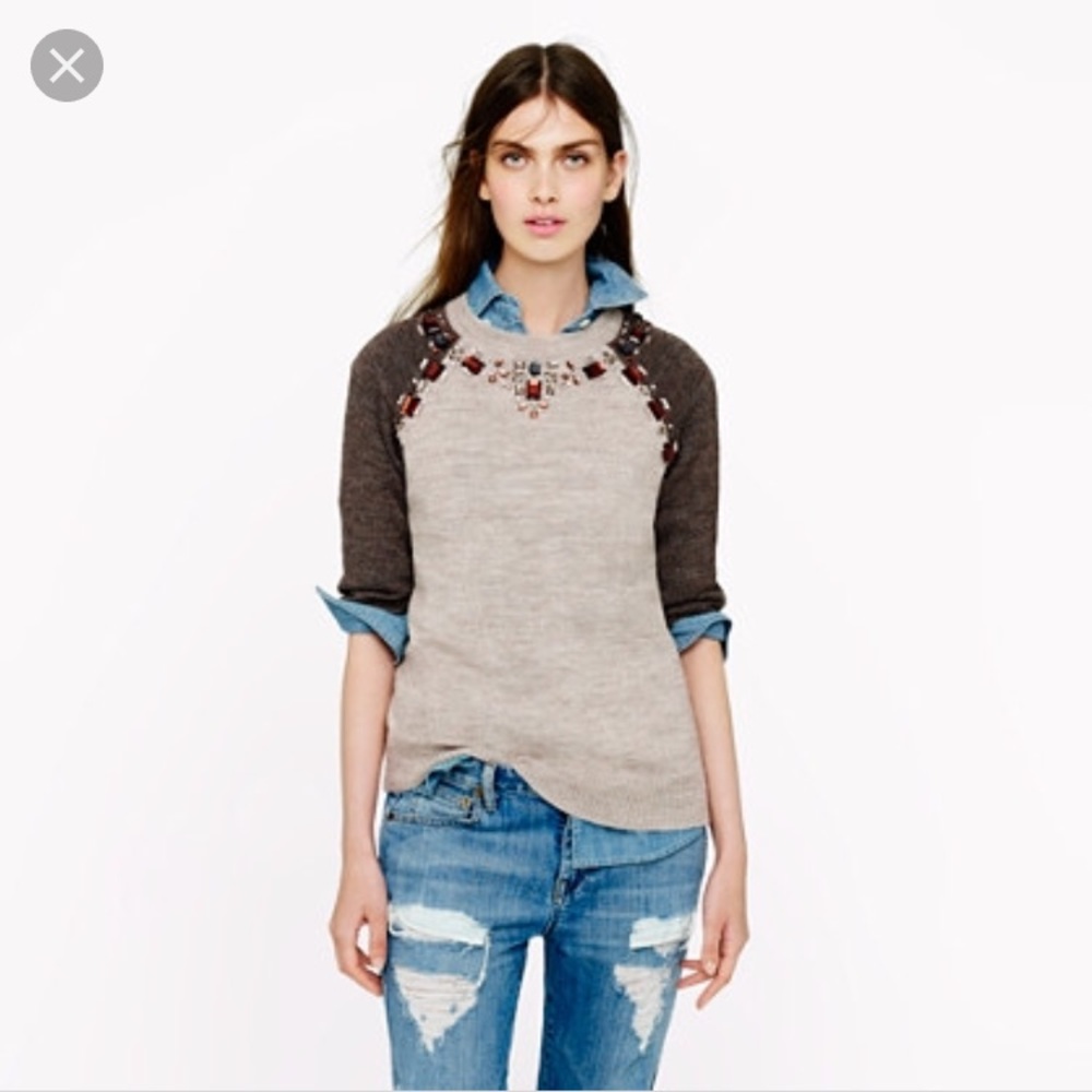 J. Crew Jeweled Sweater Tee - SZ XXS