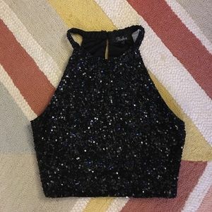 Parker squin crop top