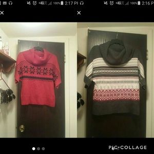 Short sleeve turtle/cowl neck sweater bundle