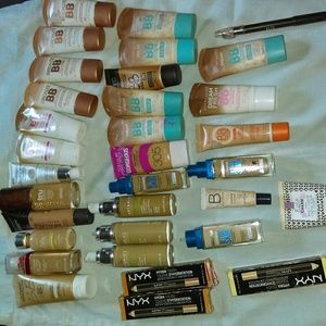 Bag of used and new makeup