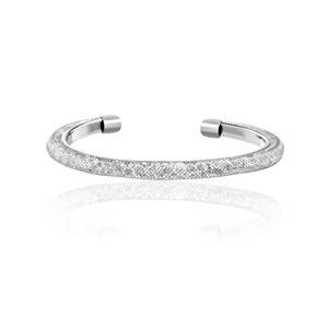 18k white gold crystal open cuff. There isn't an 18k stamp on the bracelet.