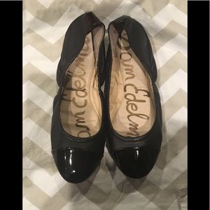Black Leather Sam Edelman Flats